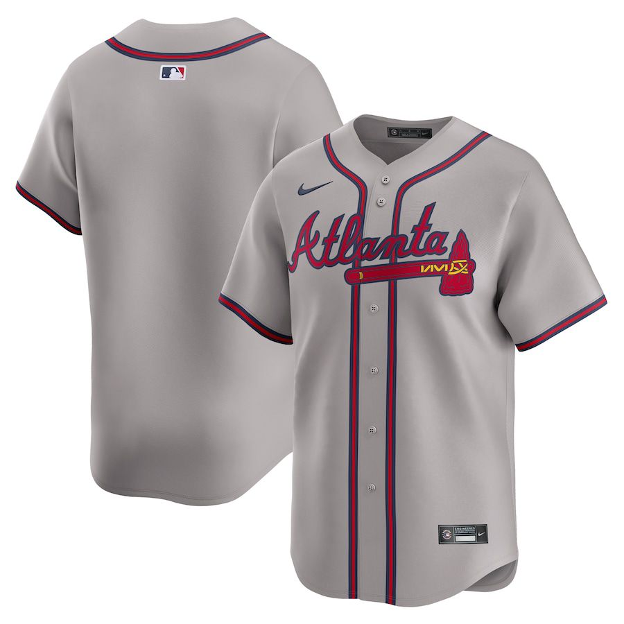 Men Atlanta Braves Blank Nike Gray Away Limited MLB Jersey->atlanta braves->MLB Jersey